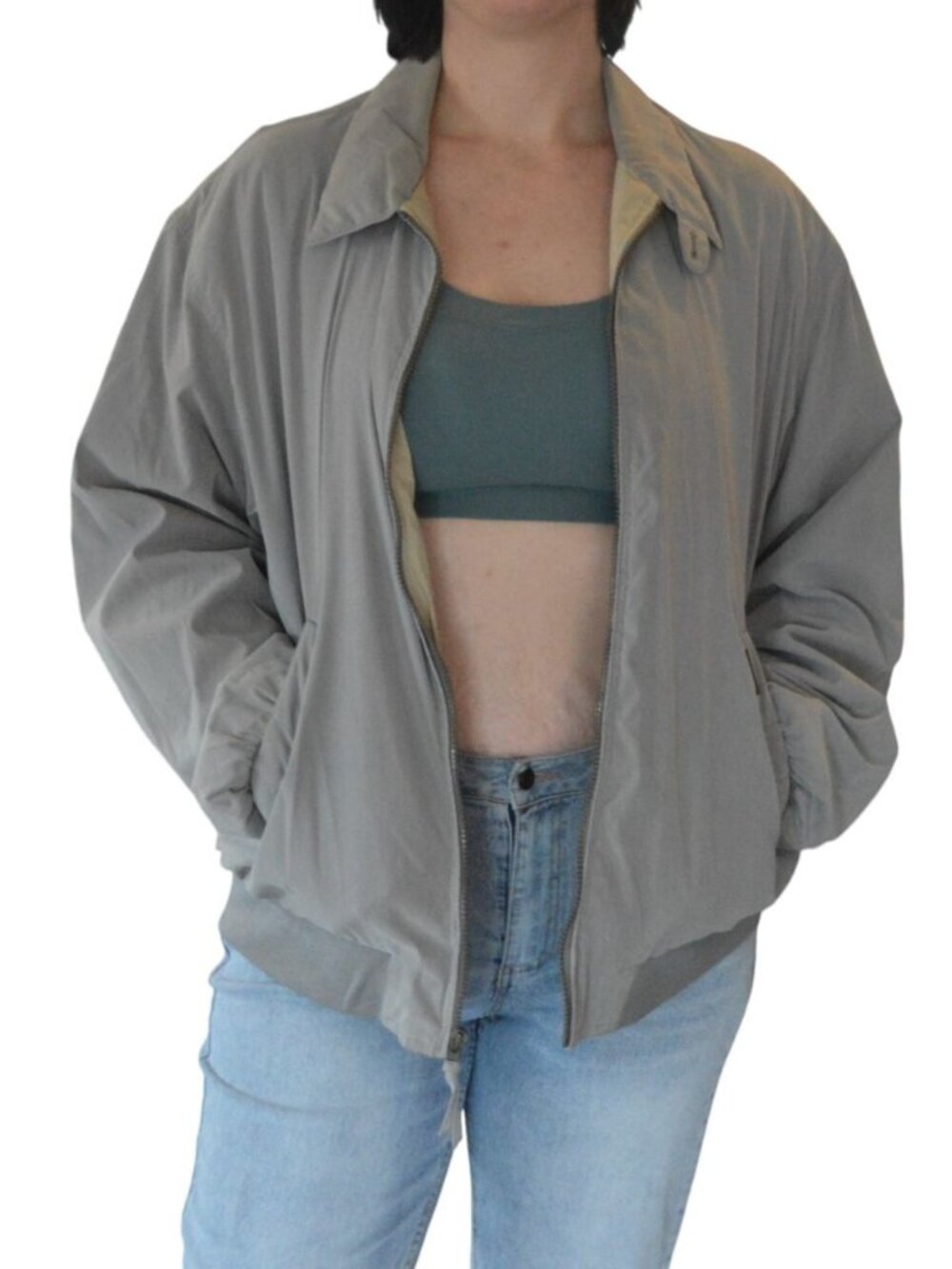 Weatherproof Tanker Golf Windbreaker Jacket Men's XL Gray Casual Athleisure